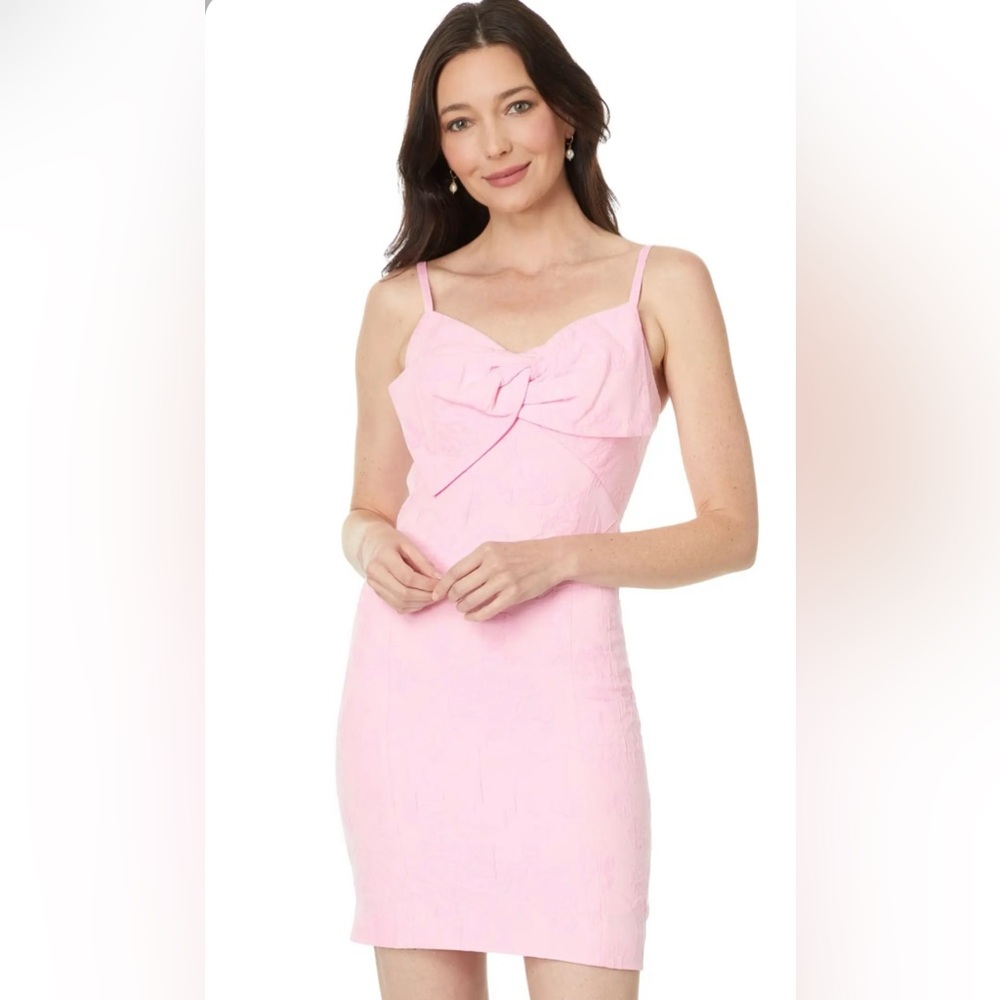 NWT Lilly Pulitzer Willalyn Stretch Bow Dress Conch Shell Pink size 16